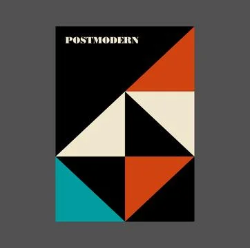 Poster inspired postmodern of vector abstract dynamic symbols with bold Stock Illustration