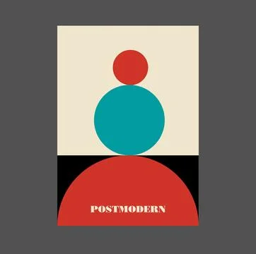 Poster inspired postmodern of vector abstract dynamic symbols with bold Stock Illustration