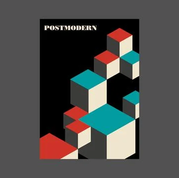 Poster inspired postmodern of vector abstract dynamic symbols with bold Stock Illustration