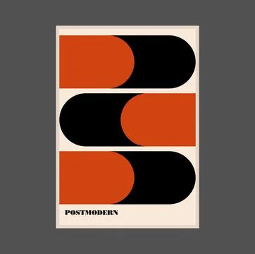 Poster inspired postmodern of vector abstract dynamic symbols with bold Stock Illustration