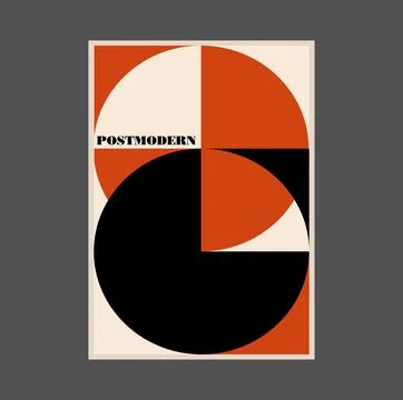 Poster inspired postmodern of vector abstract dynamic symbols with bold Stock Illustration