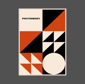 Poster inspired postmodern of vector abstract dynamic symbols with bold Stock Illustration