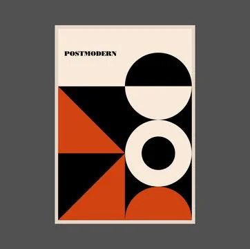 Poster inspired postmodern of vector abstract dynamic symbols with bold Stock Illustration
