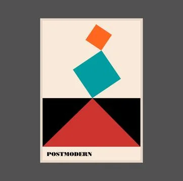 Poster inspired postmodern of vector abstract dynamic symbols with bold Stock Illustration