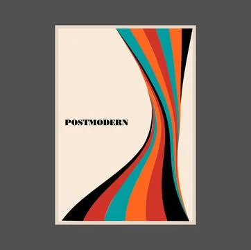 Poster inspired postmodern of vector abstract dynamic symbols with bold Stock Illustration