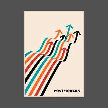 Poster inspired postmodern of vector abstract dynamic symbols with bold Stock Illustration