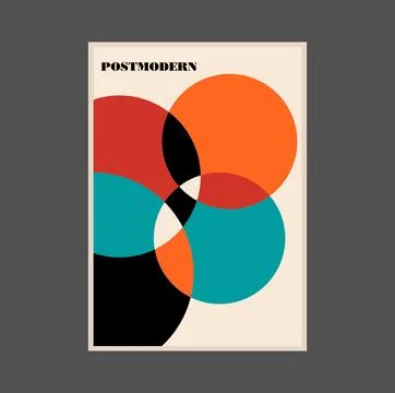 Poster inspired postmodern of vector abstract dynamic symbols with bold Stock Illustration