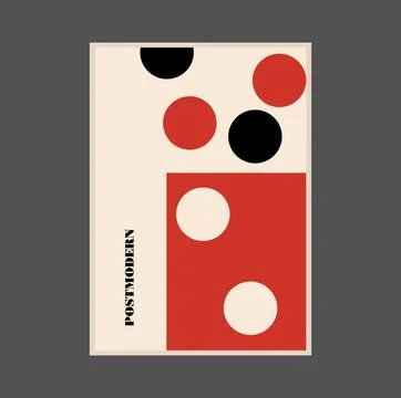 Poster inspired postmodern of vector abstract dynamic symbols with bold Stock Illustration