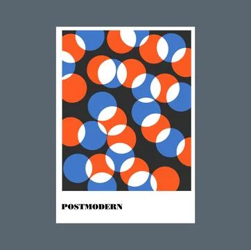 Poster inspired postmodern of vector abstract dynamic symbols with bold Stock Illustration