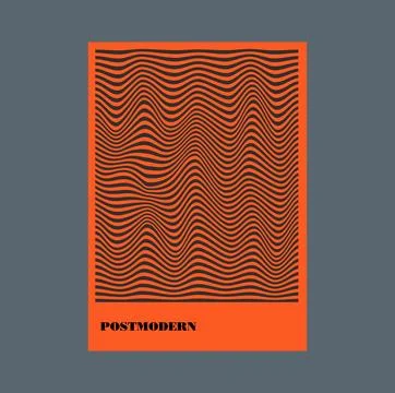 Poster inspired postmodern of vector abstract dynamic symbols with bold Stock Illustration