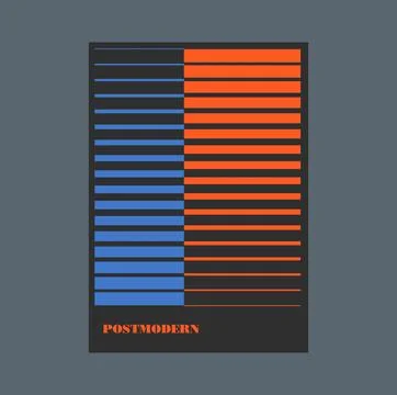 Poster inspired postmodern of vector abstract dynamic symbols with bold Stock Illustration