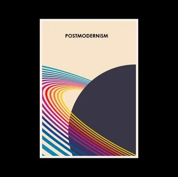 Poster inspired postmodern of vector abstract dynamic symbols with bold Stock Illustration