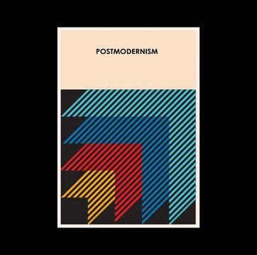 Poster inspired postmodern of vector abstract dynamic symbols with bold Stock Illustration