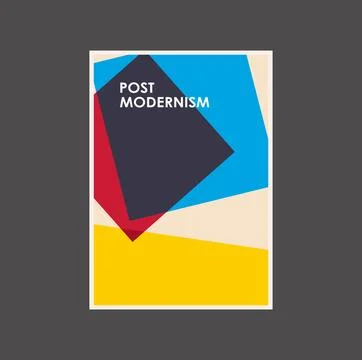 Poster inspired postmodern of vector abstract dynamic symbols with bold Stock Illustration