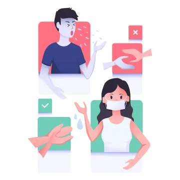 Poster with instructions on how to act to avoid infection and how you can get Stock Illustration