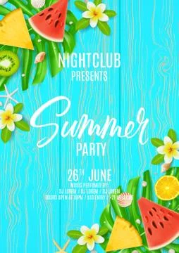 Poster invitation for summer party Stock Illustration