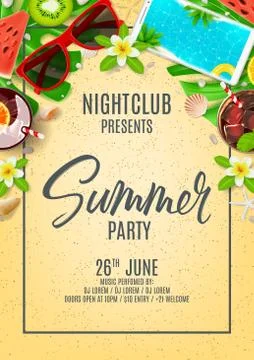 Poster invitation for summer party Stock Illustration
