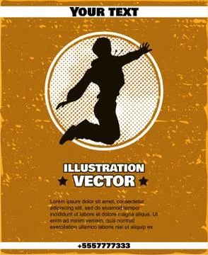 Poster Jumping Girl Stock Illustration