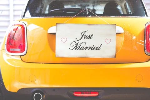 Poster Just Married Stock Photos