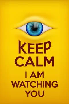 Poster Keep Calm I am watching you. Stockillustratie