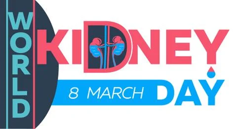 Poster kidney day Stock Illustration