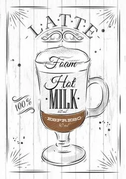 Poster latte Stock Illustration