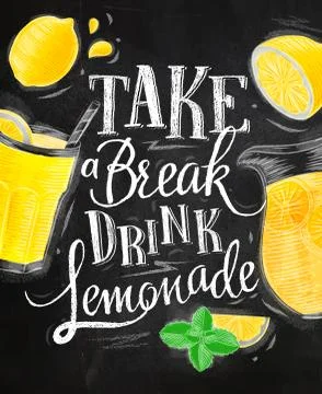 Poster lemonade chalk Stock Illustration