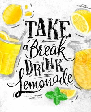 Poster lemonade coal Illustrazione stock