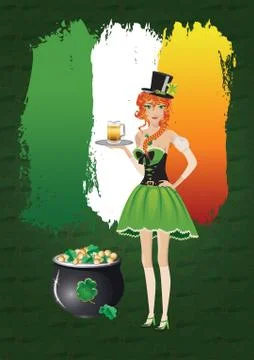 Poster with Leprechaun Illustrazione stock