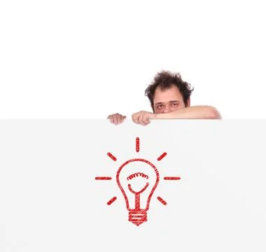Poster with light bulb Stock Photos
