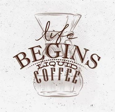 Poster liquid coffee brown Stock Illustration