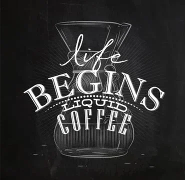 Poster liquid coffee 스톡 일러스트