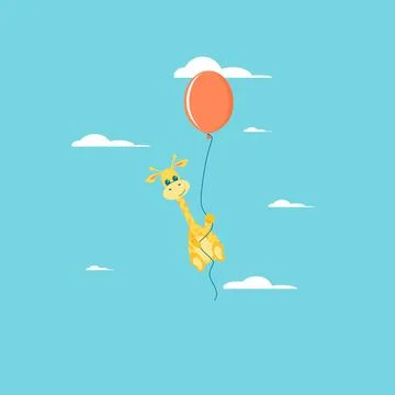 Poster with little Giraffe vector prints, kids and baby t-shirts and wear. Gi Stock Illustration