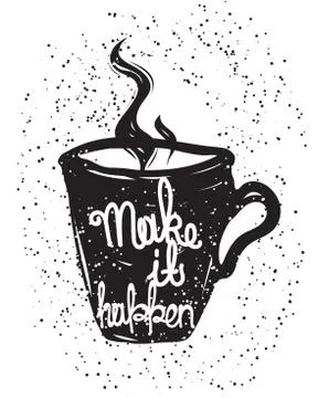 Poster make it happen white Illustrazione stock