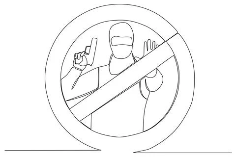 A poster of a man giving a stop terrorism sign. Stock Illustration