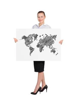 Poster with map Stock Photos