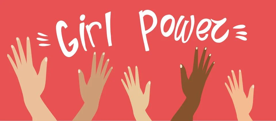 The poster is meant to convey the idea of unity and strength among women. A Illustrazione stock