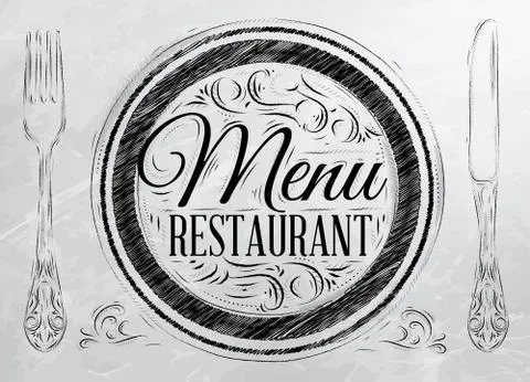 Poster menu restaurant coal Stock Illustration