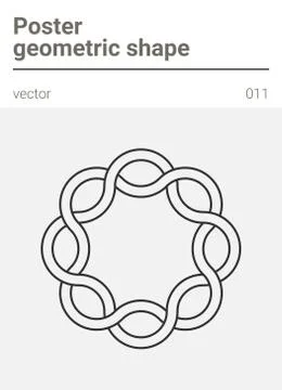 Poster minimal geometric vector shape Illustrazione stock
