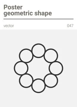 Poster minimal geometric vector shape Illustrazione stock