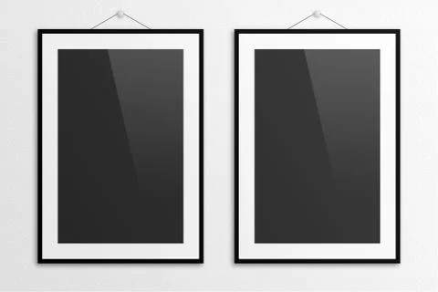 Poster mockup 3D illustration with frame and gloss. Stock-Illustration