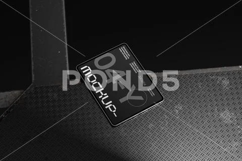 Poster Mockup on Grid Surface PSD Template