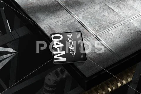 Poster Mockup on Industrial Platform PSD 템플릿