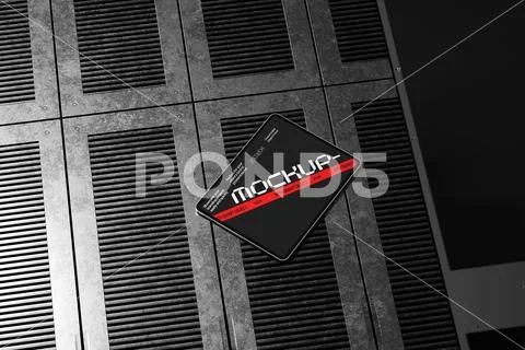 Poster Mockup on Industrial Tiles PSD Template