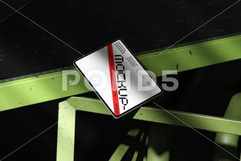 Poster Mockup on Metal Structure PSD 템플릿