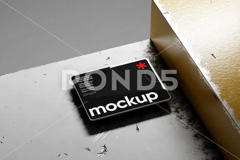 Poster Mockup On Metallic Surface PSD Template