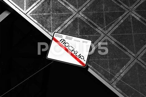 Poster Mockup on Patterned Floor PSD Template