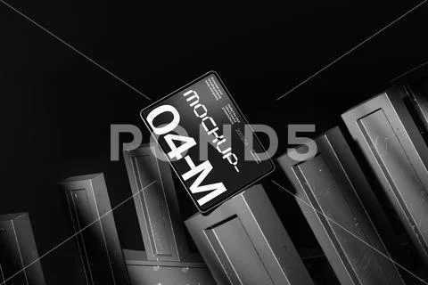 Poster Mockup on Staircase Step Modello PSD