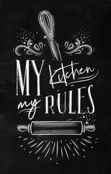 Poster my kitchen rules chalk Stock Illustration