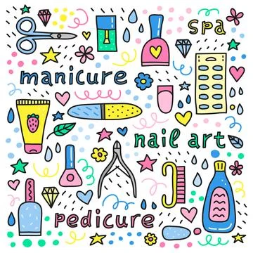 Poster for nail salon. Stock Illustration